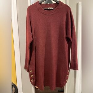 LIKE NEW - Women’s Sweater Dress/Tunic, Button Trim L